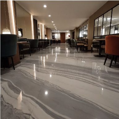 Marbled with grey and white tones