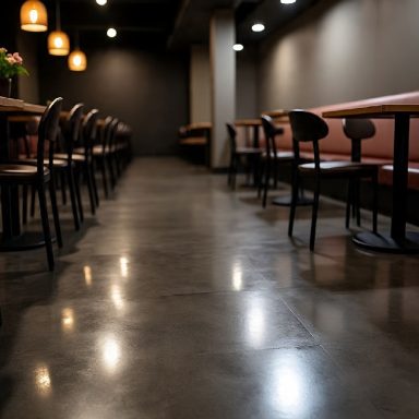 Gray tones with a natural shine of concrete with a glossy finish