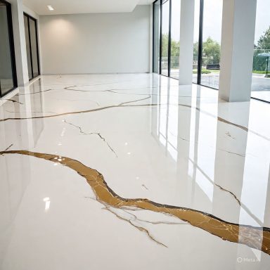 Marbled with gold and black tones